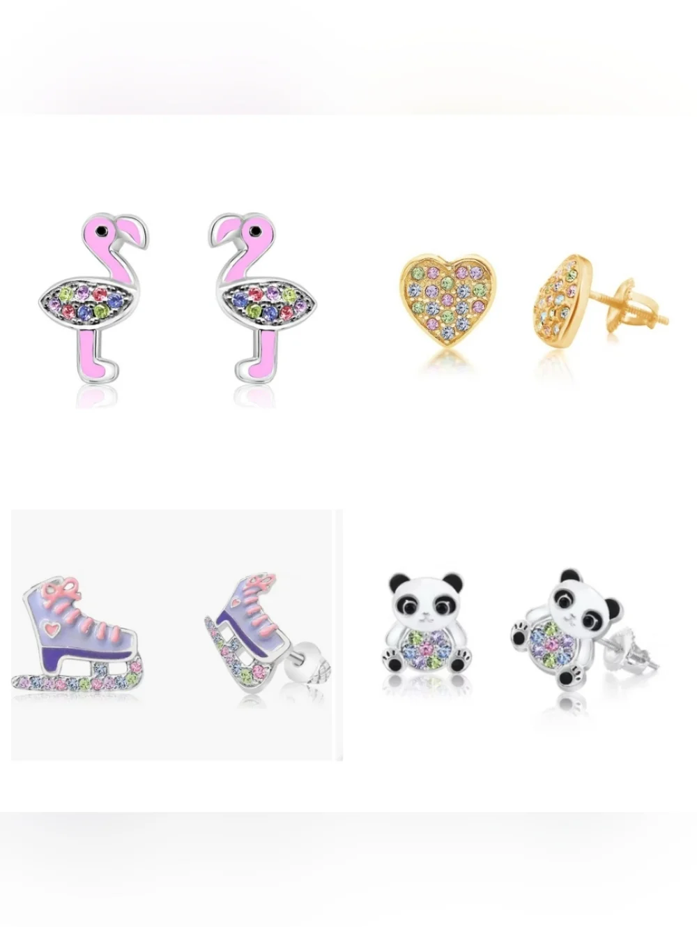 4 set Of Chanteur Hypoallergenic Kids Stud Earrings